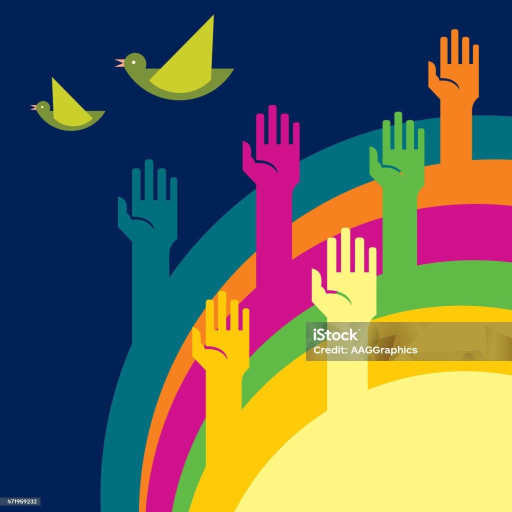 Editable Hand Background Colorful Hand Background Stock Illustration - Download Image Now - 2015 ...
