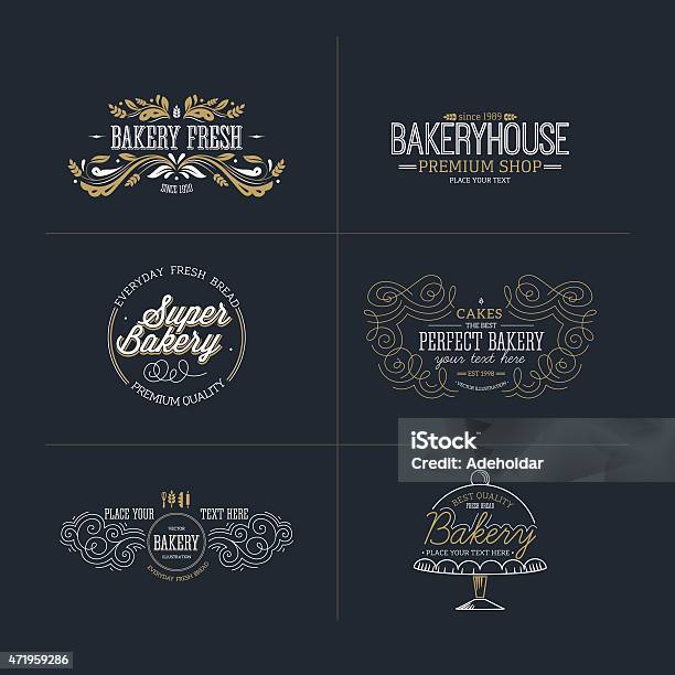 Set Of Bakery And Bread Logotypes Vector Illustration Stock Illustration - Download Image Now