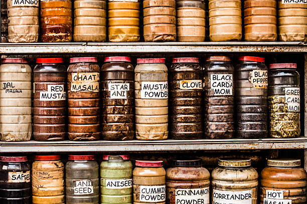istock Composition of many different spices teas and herbs 471961011