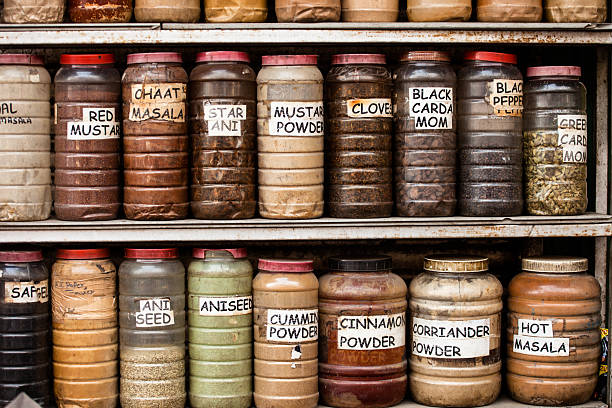 istock Composition of many different spices teas and herbs 471961063