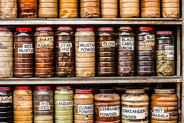 istock Composition of many different spices teas and herbs 471961105