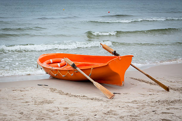 Lifeboat on the Baltic seashore
