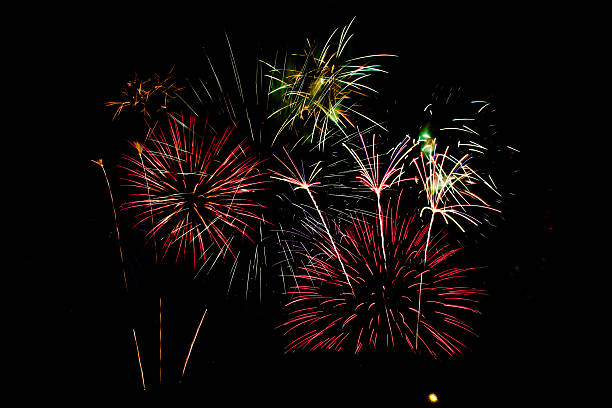 istock Colorful fireworks on the black sky background 471962317
