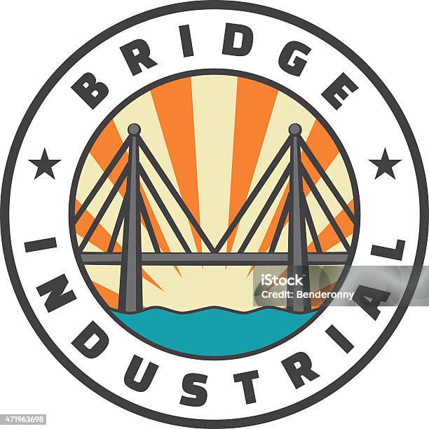 Industrial Bridge Logo Design Icon Vintage Badge Vector Illustration Stock Illustration - Download Image Now