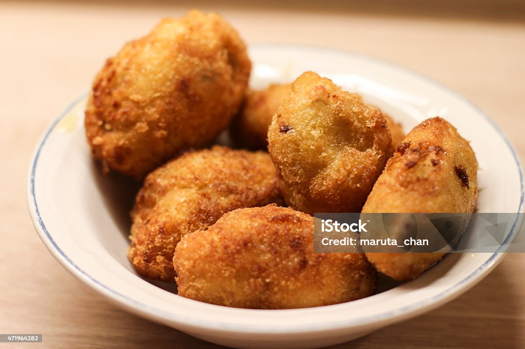 Chicken Croquettes Chicken croquettes made with traditional Spanish recipe. Croquette Stock Photo