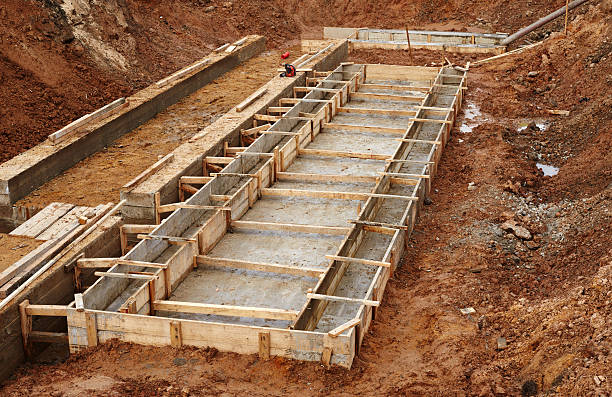 istock Construction of an industrial building foundation pit 471964393
