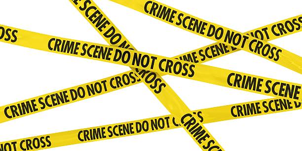 istock Crime Scene Do Not Cross Barrier Tape Background 471969226
