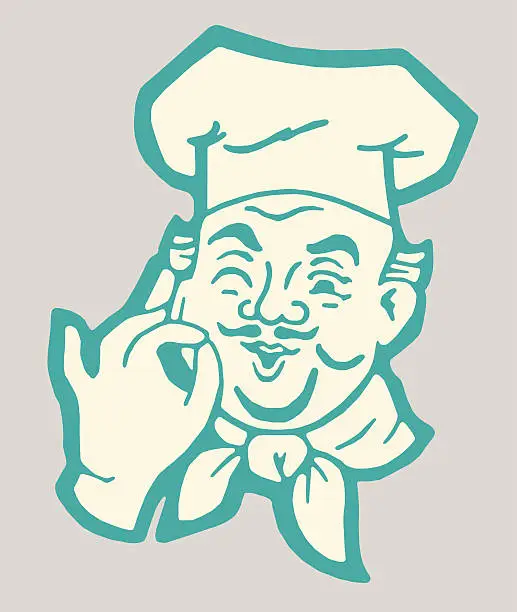 Vector illustration of Chef Making Hand Gesture
