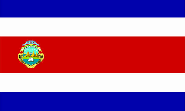 bandeira da costa rica - bandeira da costa rica - fotografias e filmes do acervo