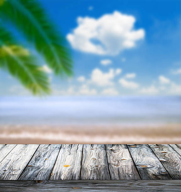 istock Tropical sea and beach with palm leaves 471971977