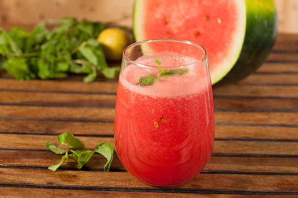 Watermelon Juice Front view of Watermelon Juice watermelon juice stock pictures, royalty-free photos & images