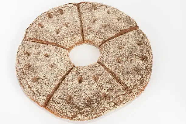 Traditional Finnish rye bread (ruisleipä).