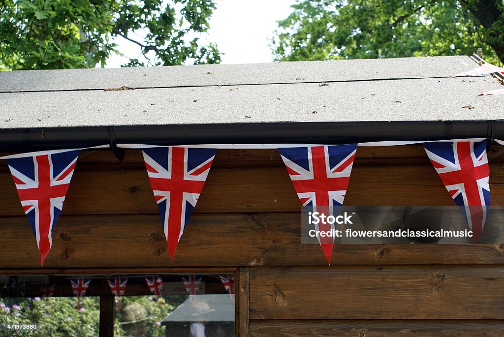 triangle Union Jack flag buntings Decoration  British Flag Stock Photo