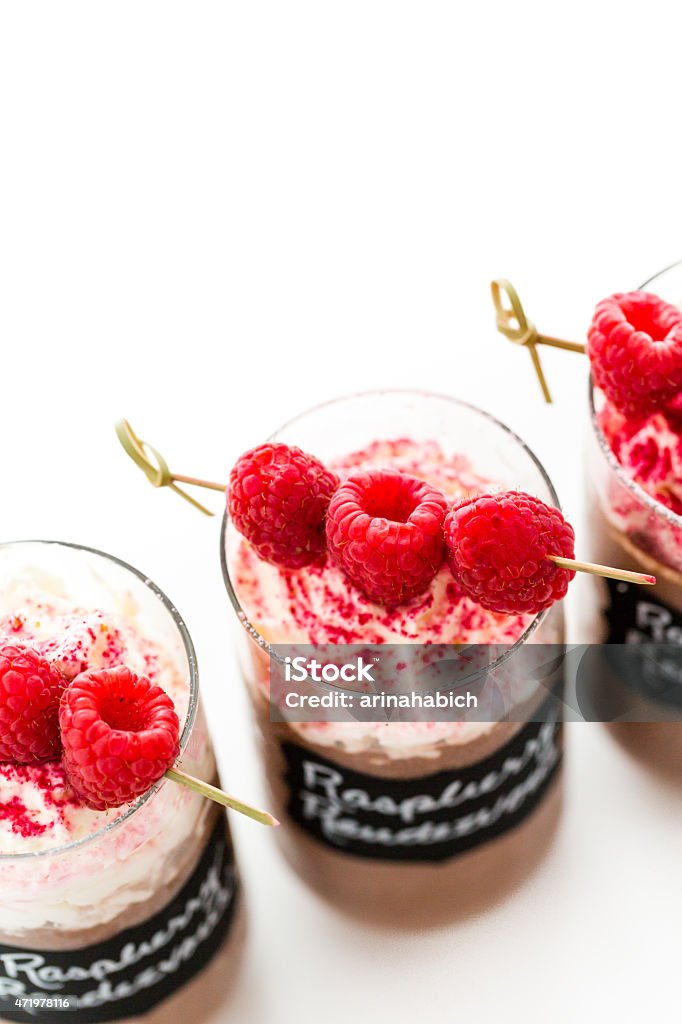 Raspberry Rendezvous Gourmet cold raspberry rendezvous chocolate drink garnished with fresh raspberries. 2015 Stock Photo