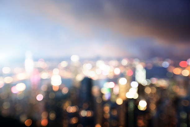 istock blured lighhts from peak Victoria, Hong Kong 471978277