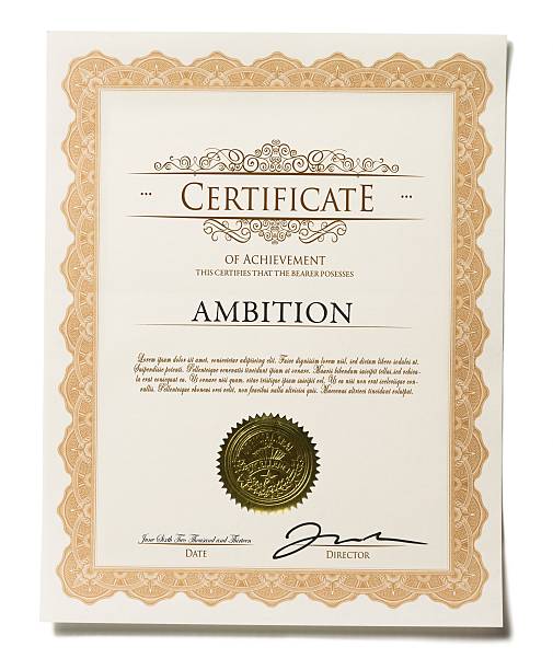 Certificate of Achievement Isolated on White Background