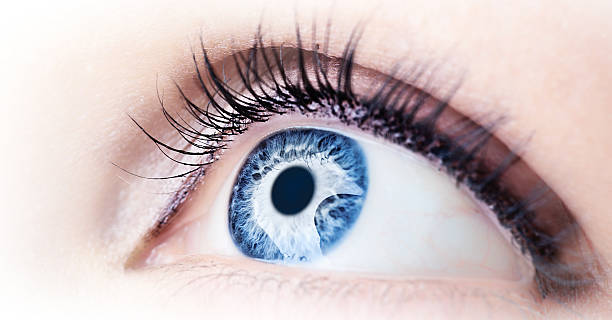 abstract blue eye - ojos azules fotografías e imágenes de stock