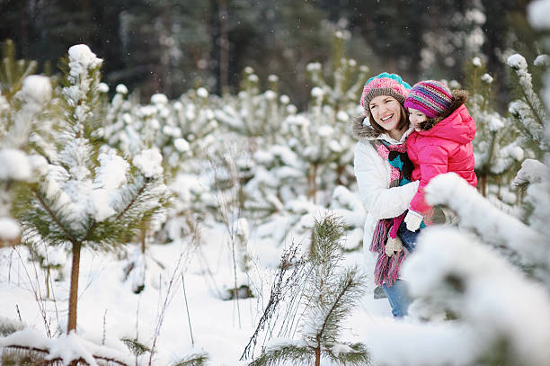 istock Young mother and her daughter in winter 471982963