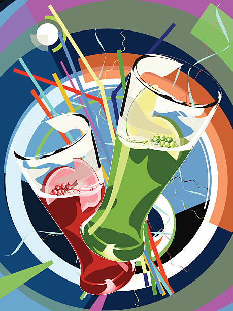 cocktail wow vector art illustration