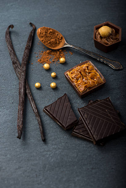 istock Artisan chocolate food background 471986436