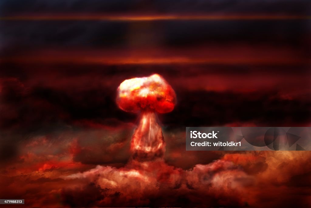 Esplosione di una bomba nucleare - Foto stock royalty-free di Arma nucleare