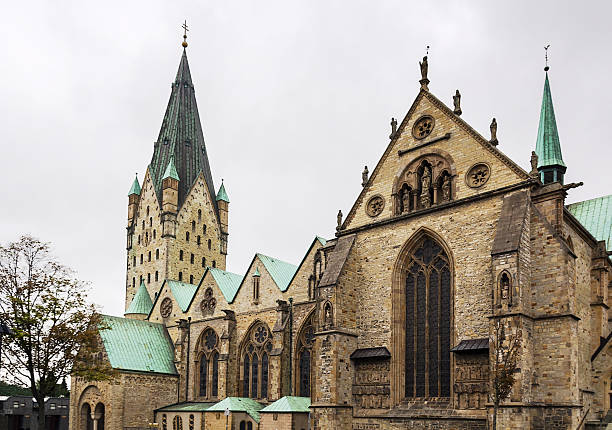 Paderborn Cathedral,  Germany Catholic Paderborn Cathedral  is mainly of the 13th century. The western tower of the 12th century is 93 m high. paderborn stock pictures, royalty-free photos & images