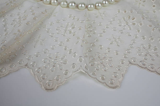 istock White lace and pearls 471988781