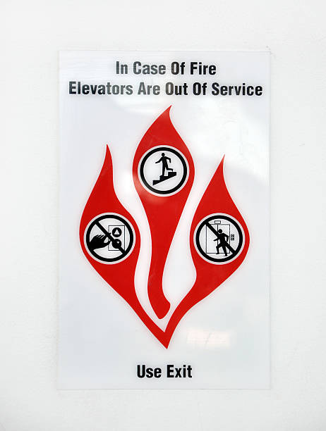 In case of fire sign stock photo