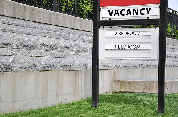 Vacancy sign for renting apartment