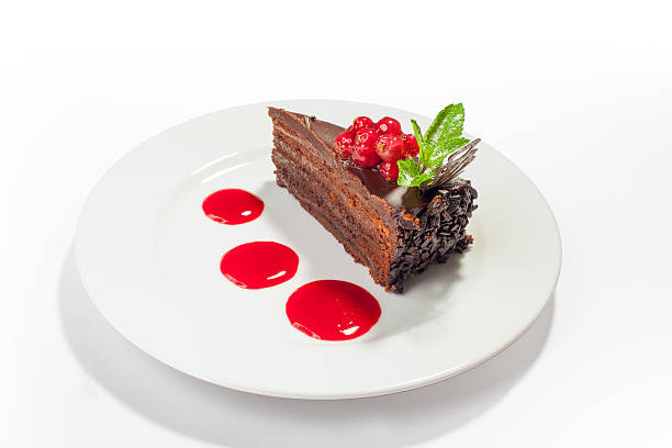 piece of cake isolated on white plate