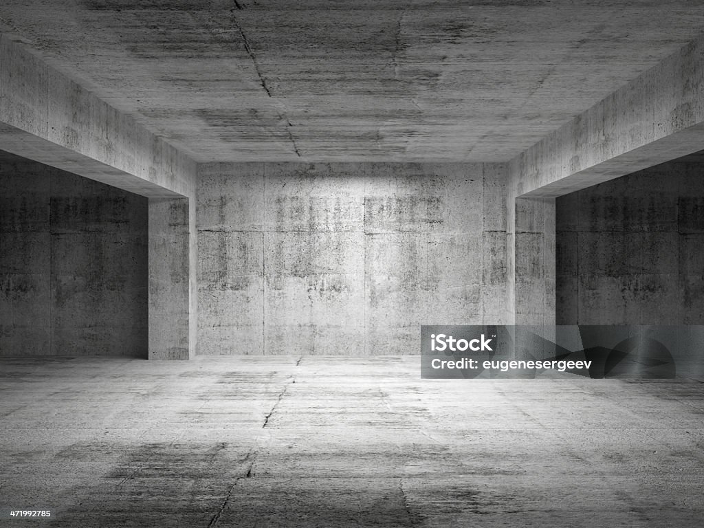 Abstracto negro habitación vacía perspectiva concreta interior de - Foto de stock de Cemento libre de derechos