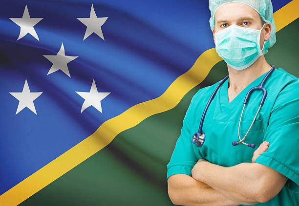 istock Surgeon with national flag on background series - Solomon Islands 471995542