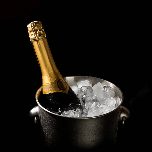 istock Champagne in bucket on black 471995847