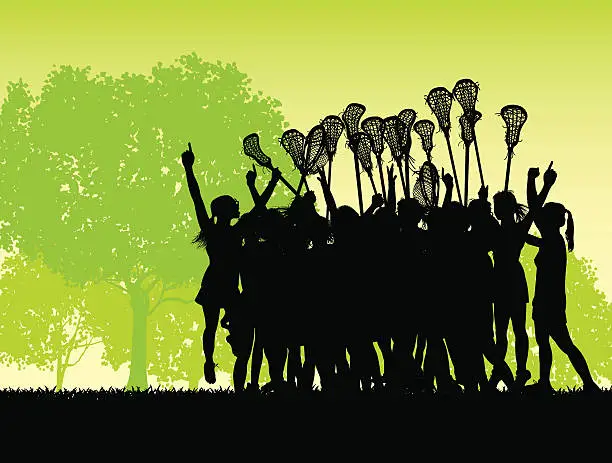 Vector illustration of Lacrosse Victory Girls Field Background