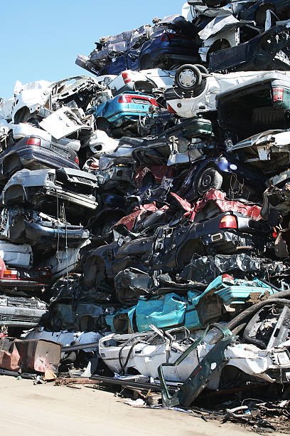 istock Wall of scrap cars 471996687