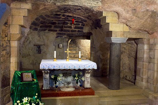 Saint Mary Grotto of Annunciation Cathedral in Nazareth, Israel