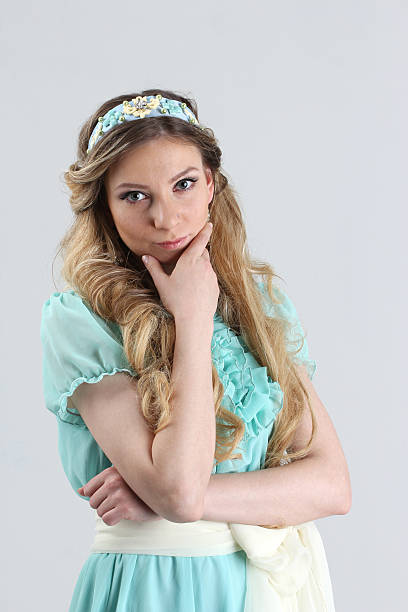 istock Woman in romantic blue turquoise dress 472000742