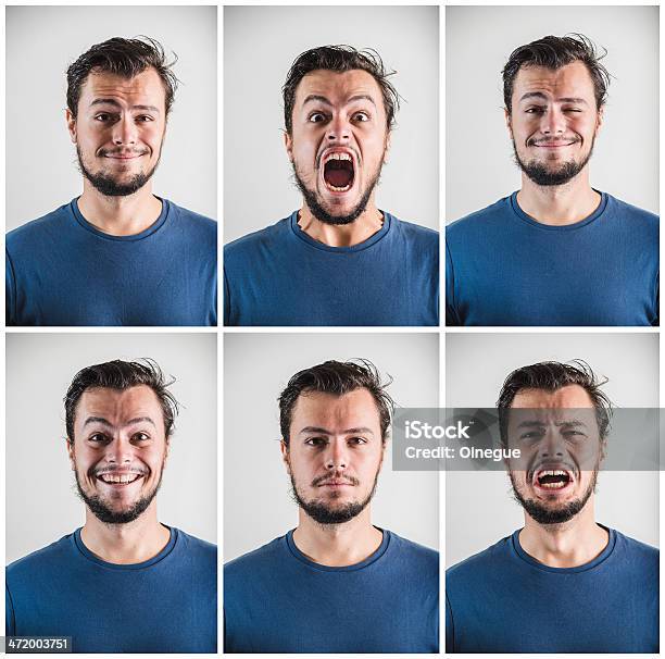 Collage Of Young Stylish Man Expressions Stock Photo - Download Image Now - Adult, Adults Only, Beautiful People