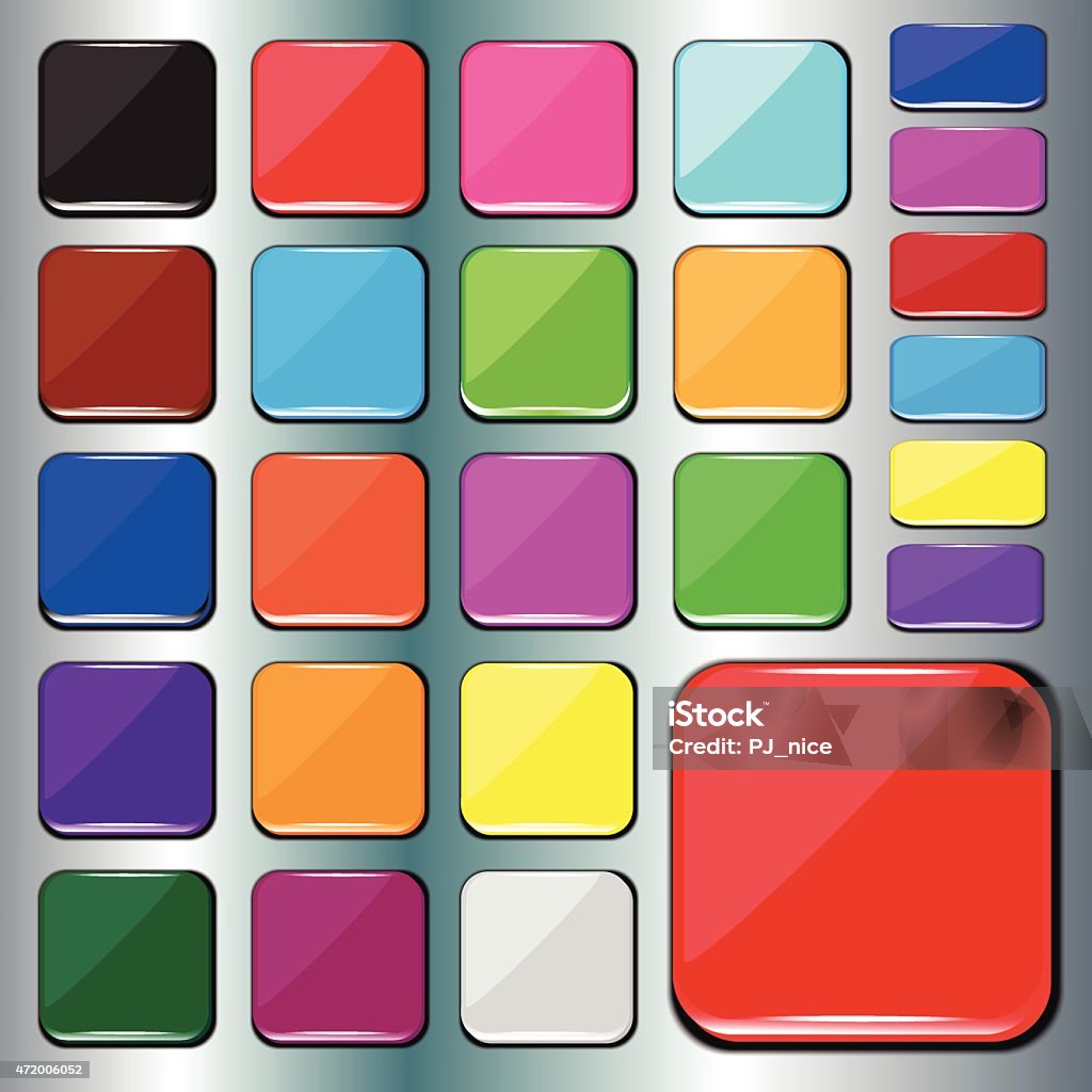 Button Color Square Colorful Square Buttons Stock Illustration - Download Image Now - 2015 ...