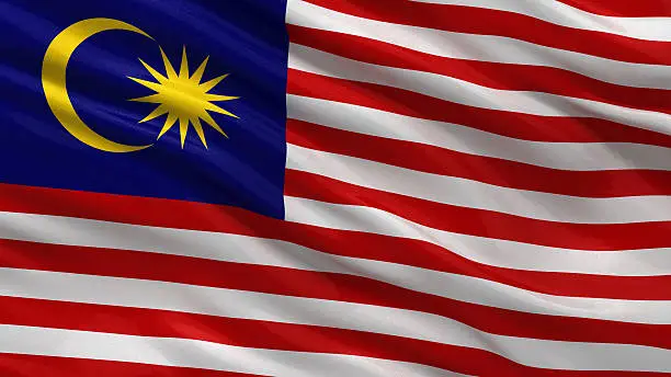 Flag of Malaysia waving in the wind