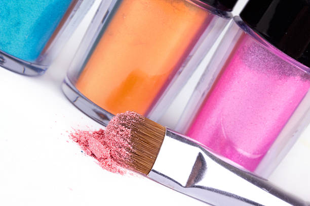 istock Professional make-up brush and tubes with colour pigment 472007201