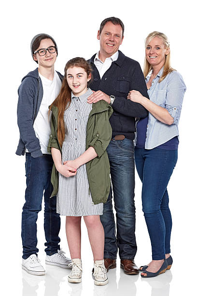 istock Beautiful family portrait on white 472008002