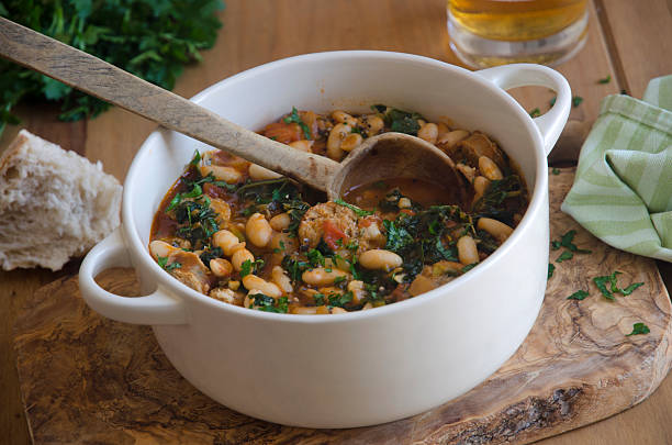 istock Sausage, bean and kale stew 472008328