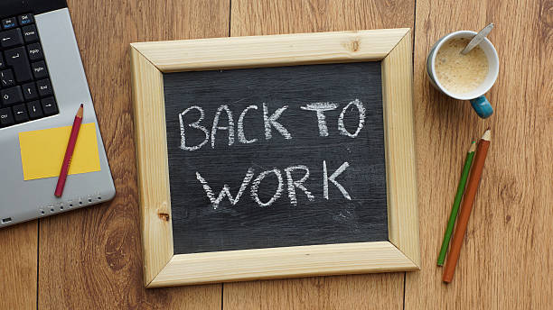 Back to work stock photo