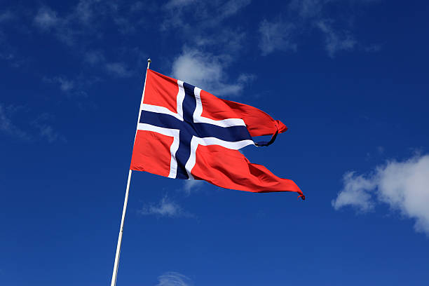 istock Norwegian flag blowing in the wind 472010143