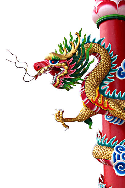 istock Chinese style of Golden dragon statue. 472010629