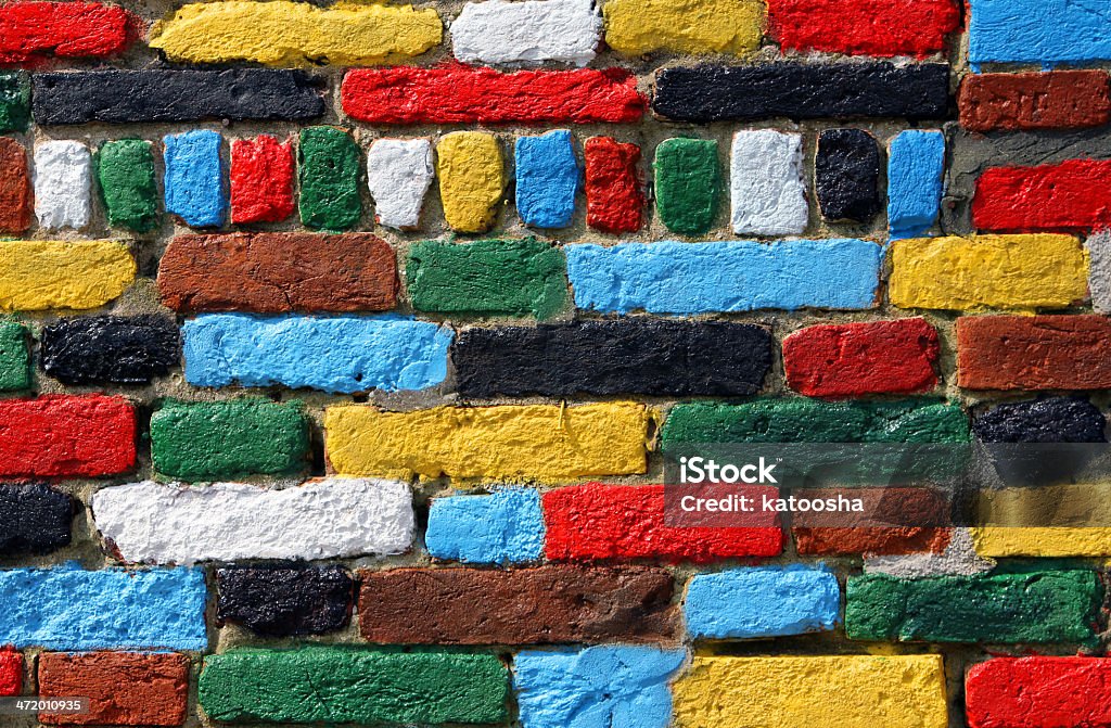 multicolored brick wall - Royalty-free Street art Stockfoto