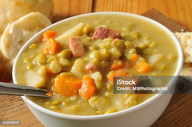Split Pea Soup Stock Photo - Download Image Now - Bowl, Bun - Bread, Carrot