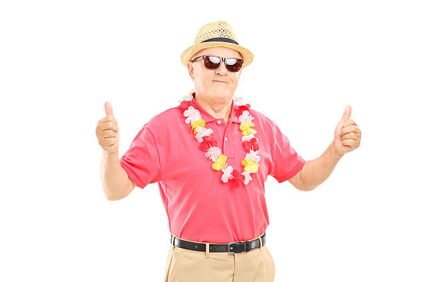 istock Happy mature man with sunglasses giving thumbs up 472014357