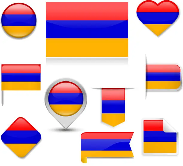 Vector illustration of Armenia Flag Collection